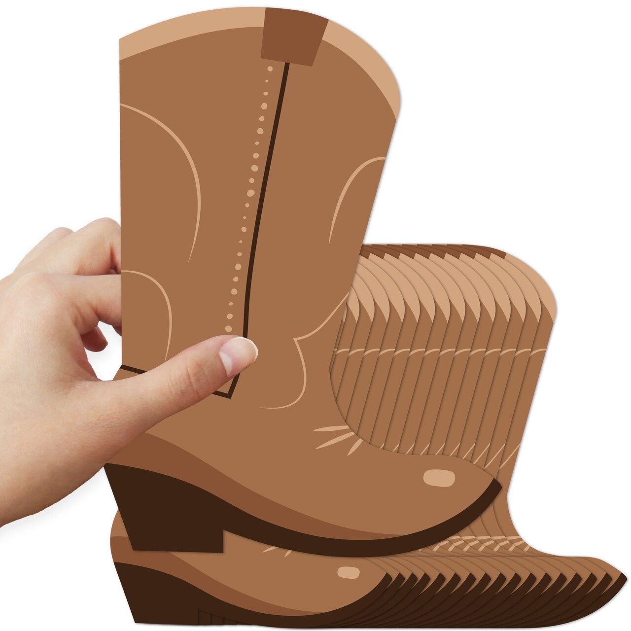 Big Dot of Happiness Western Hoedown - Cowboy Boot Decorations DIY Wild West Cowboy Large Party Essentials - Set of 20